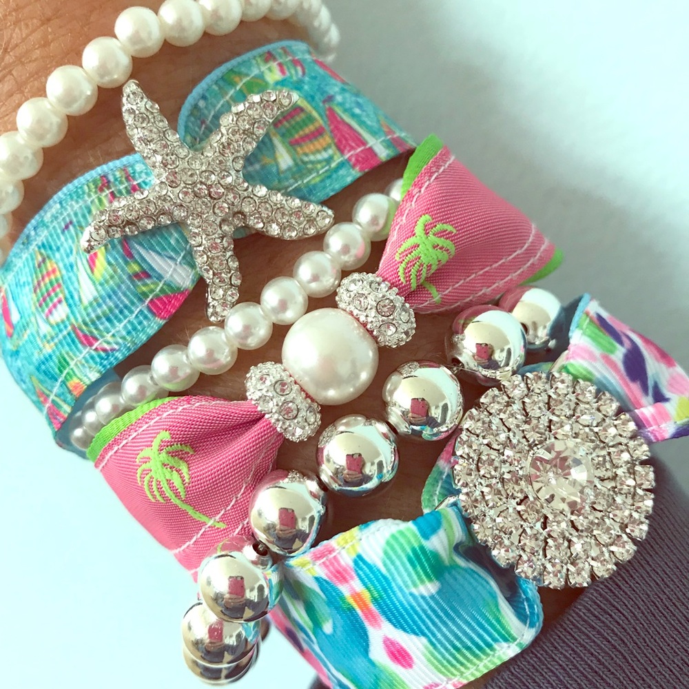 Catch the Wave Sterling Ribbon Bracelet Set
